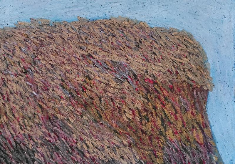 Abstract oil pastel painting titled 'Untitled 31', 6x8 inches, by artist Makarand Rane on Paper