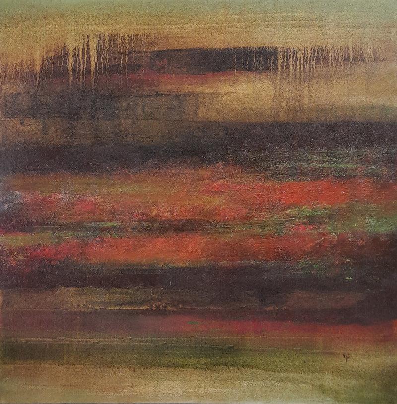 Abstract oil painting titled 'Untitled 33', 30x30 inches, by artist Vipta Kapadia on Canvas