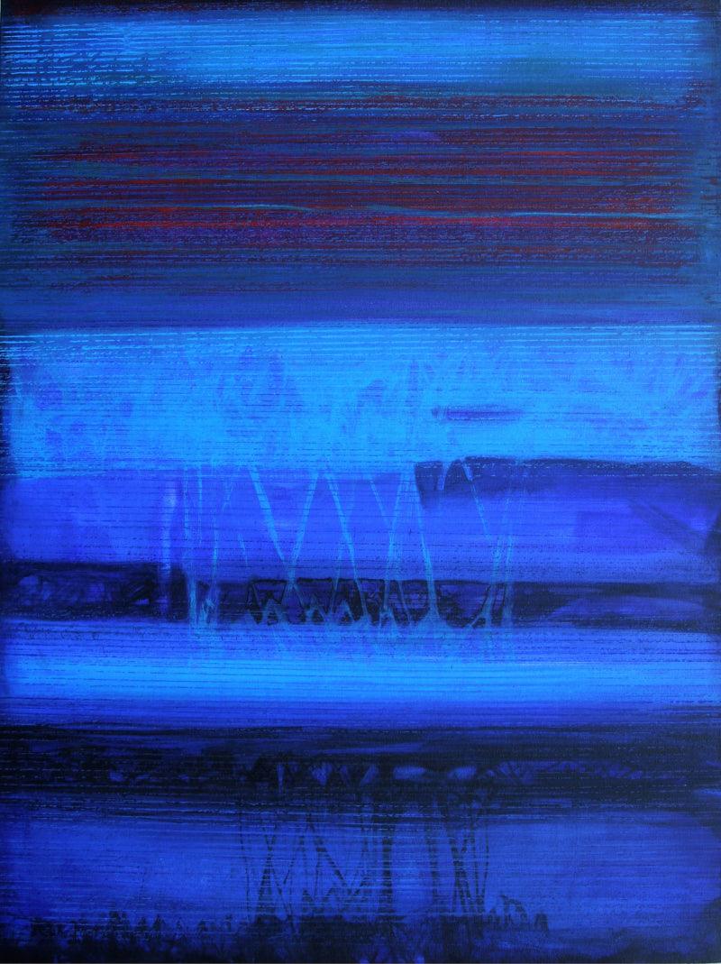 Abstract acrylic painting titled 'Untitled 33', 48x36 inches, by artist Chandan Bhowmick on Canvas