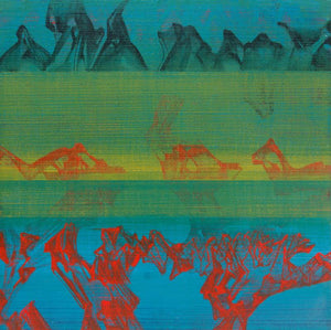 Abstract acrylic painting titled 'Untitled 34', 36x36 inches, by artist Chandan Bhowmick on Canvas