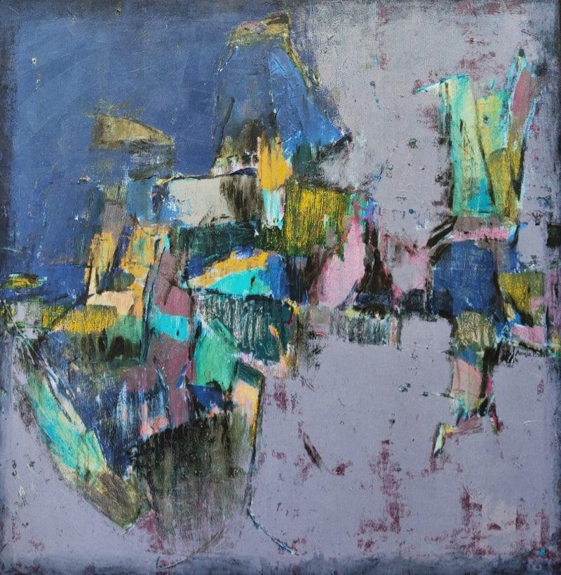 Abstract mixed media painting titled 'Untitled 36', 42x42 inches, by artist Anuja Paturkar on Canvas