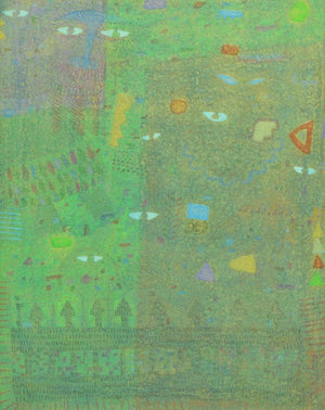 Abstract mixed media painting titled 'Untitled 4', 24x18 inches, by artist Yashvant Singh on Canvas