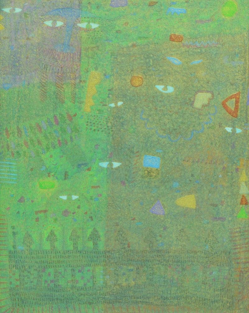 Abstract mixed media painting titled 'Untitled 4', 24x18 inches, by artist Yashvant Singh on Canvas