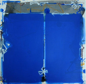 Abstract acrylic painting titled 'Untitled 4', 10x10 inches, by artist Santosh Rathod on Paper