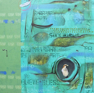 contemporary acrylic painting titled 'Untitled 4', 36x36 inches, by artist Gopal Roy on Canvas