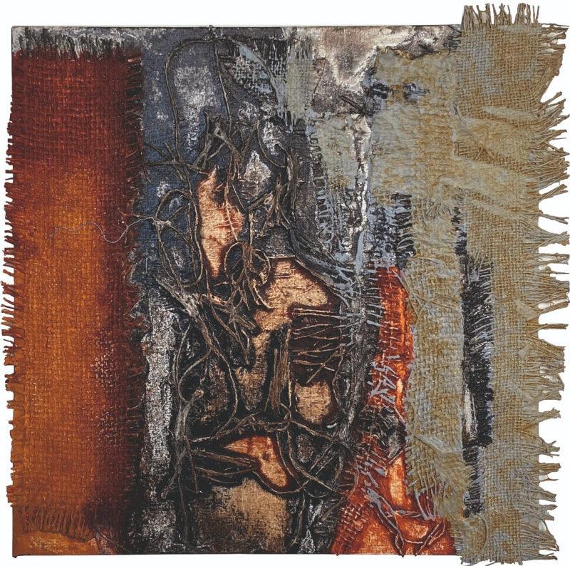 Abstract mixed media painting titled 'Untitled 4', 12x12 inches, by artist Shilpa Nikam on Paper Board