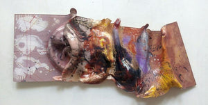 Abstract mixed media titled 'Untitled 4', 8x16 inches, by artist Balu Chaudhari on Acrylic Sheet