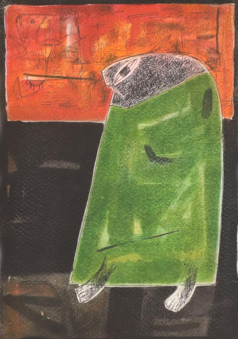 contemporary watercolor painting titled 'Untitled 4', 14x8 inches, by artist Umesh Bhoi on Paper