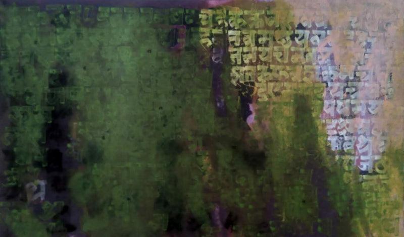 Abstract acrylic painting titled 'Untitled 4', 36x60 inches, by artist Ashutosh Apte on Canvas