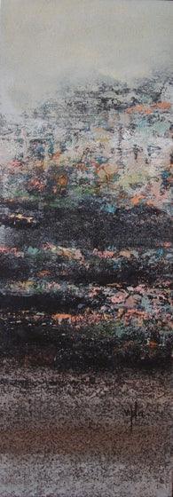 Abstract oil painting titled 'Untitled 4', 22x8 inches, by artist Vipta Kapadia on Canvas