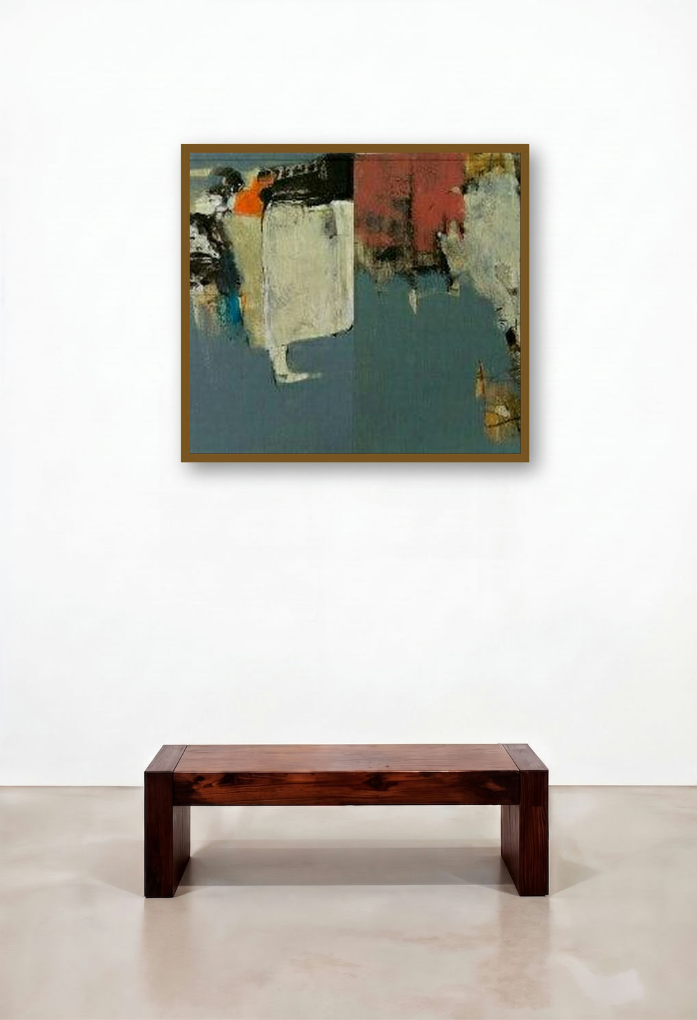 Untitled 4 (Muted Urban Landscape) by artist Yuvraj Devkar displayed in a Minimalist Lounge