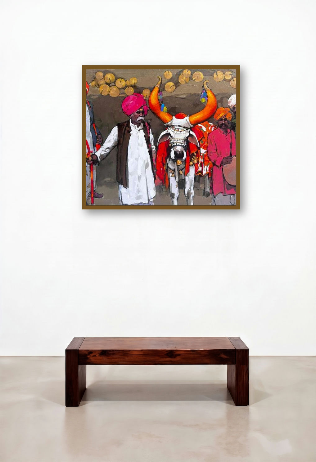 Untitled 4 by artist Satyajeet Varekar displayed in a Japandi Hotel Lobby