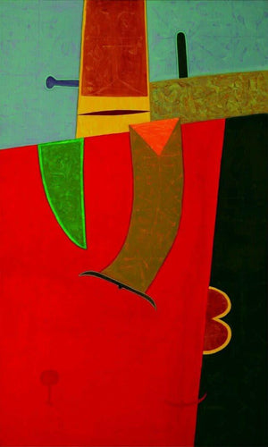 Abstract acrylic painting titled 'Untitled 4', 60x36 inches, by artist Bhushan Vaidhya on Canvas