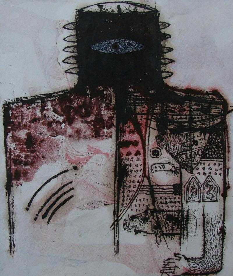 contemporary ink drawing titled 'Untitled 4', 10x8 inches, by artist Sagar Kamble on Paper