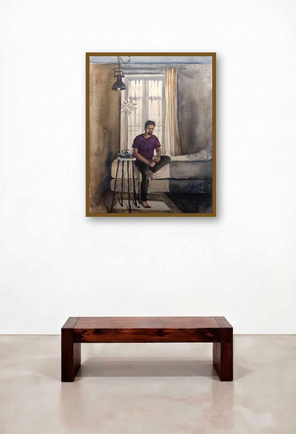 Untitled 4 by artist Sachin Revankar displayed in a Eclectic Home Office