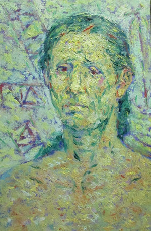 Portrait oil painting titled 'Untitled 4', 18x12 inches, by artist Gopal Gangawane on Canvas