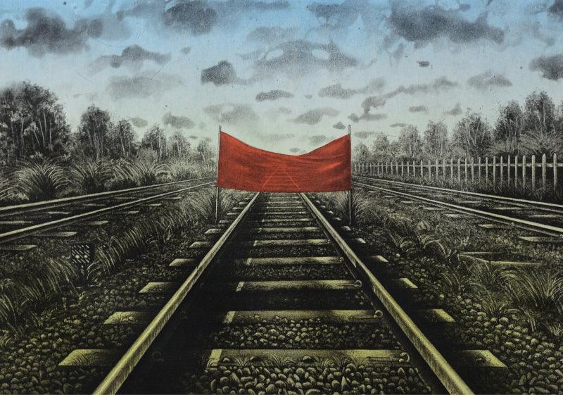 Landscape printmaking titled 'Untitled 4', 13x20 inches, by artist Rahul Dhiman on Paper