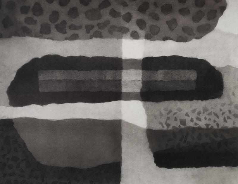 Abstract charcoal drawing titled 'Untitled 4', 11x14 inches, by artist Munish Sharma on Paper