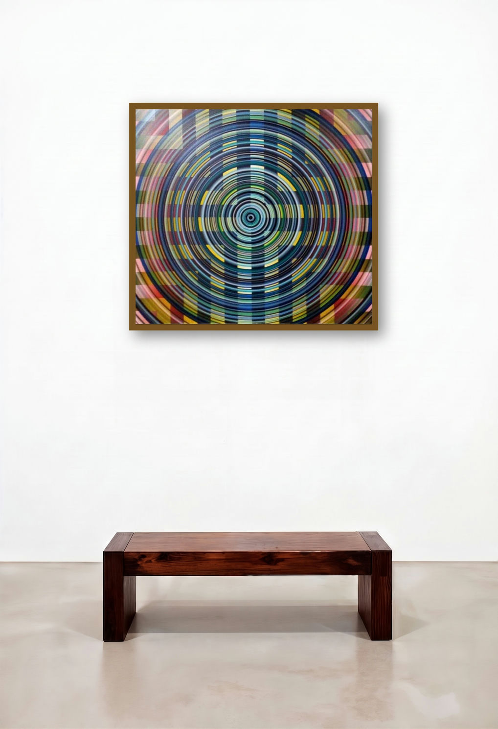 Untitled 4 (Cosmic Tapestry) by artist Ghanshyam Gupta displayed in a Contemporary Luxury Library