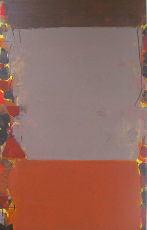 Abstract acrylic painting titled 'Untitled 4', 48x30 inches, by artist Ravindra Pawar on Canvas