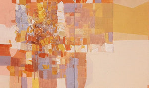 Abstract mixed media painting titled 'Untitled 4', 36x60 inches, by artist Yogesh Murkute on Canvas