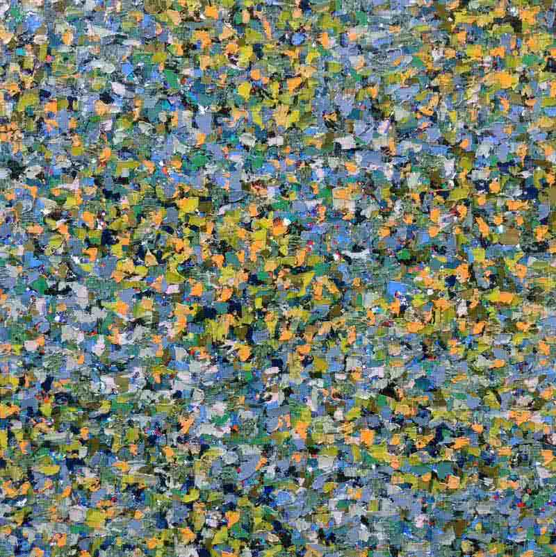 Abstract oil painting titled 'Untitled 4', 24x24 inches, by artist Vinit Kumar on Canvas