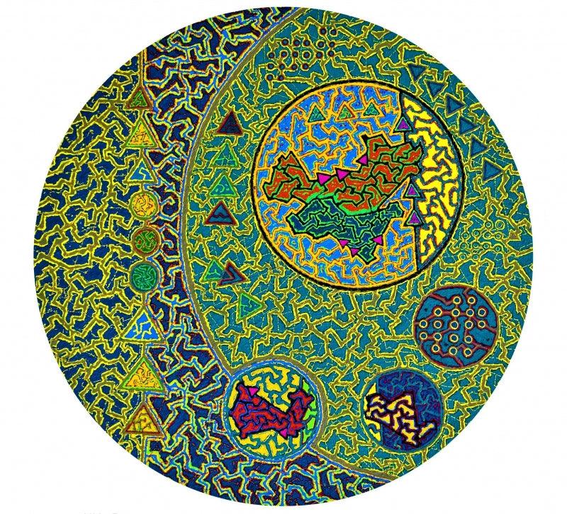 Abstract acrylic painting titled 'Untitled 4', 30x30 inches, by artist Nitin Dongare on Canvas