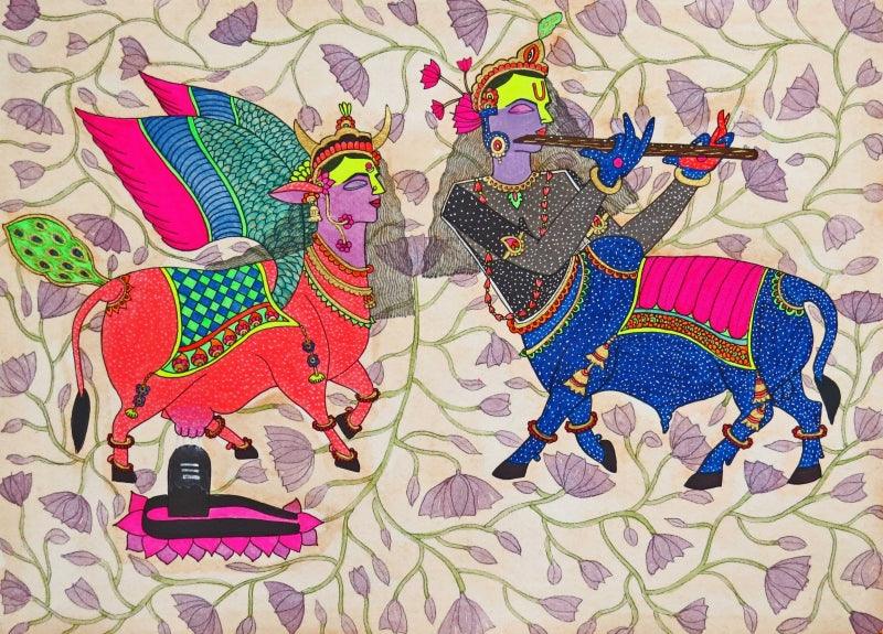 Religious acrylic painting titled 'Untitled 4', 11x15 inches, by artist Priti Singh on Paper