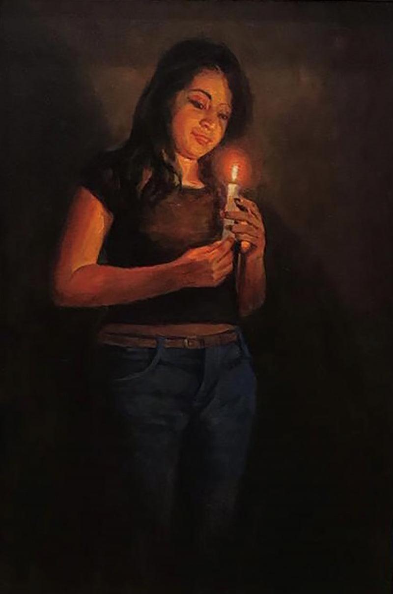 Figurative oil painting titled 'Untitled 4', 30x20 inches, by artist Vishwa Sahni on Canvas