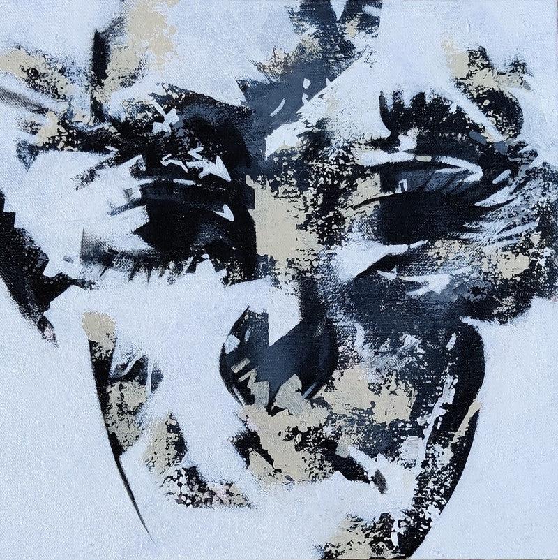 Portrait acrylic painting titled 'Untitled 4', 12x12 inches, by artist Vijay Shelar on Canvas