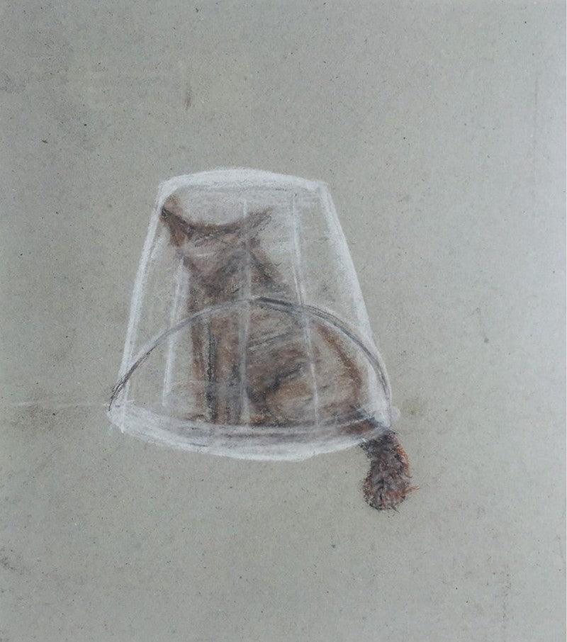 Animals soft pastel drawing titled 'Untitled 4', 9x9 inches, by artist Midhun Gopi on Paper