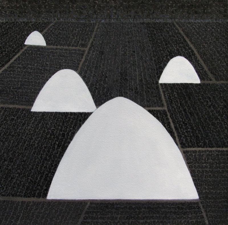 contemporary mixed media painting titled 'Untitled 4', 18x18 inches, by artist Kuldeep Karagaonkar on Canvas