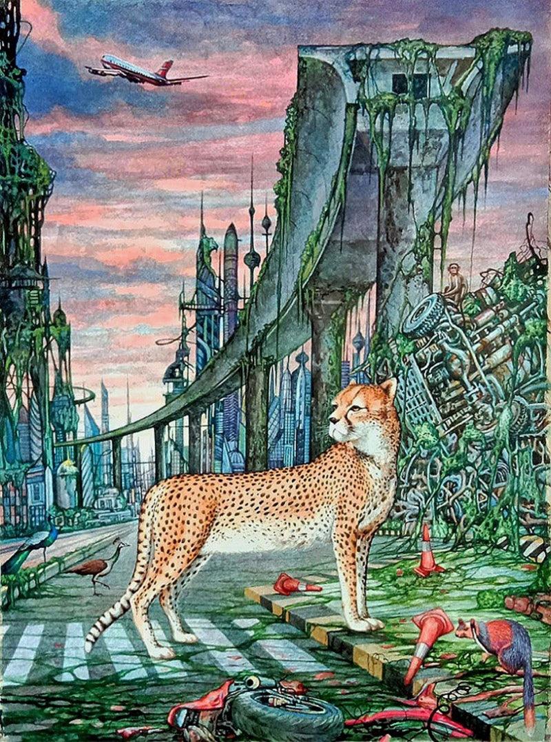 Animals watercolor painting titled 'Untitled 4', 36x24 inches, by artist Bahuleyan C B on Paper