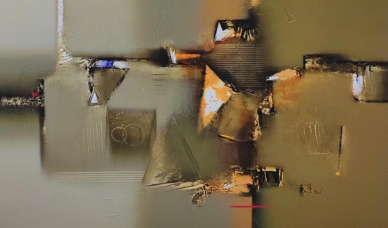 Abstract acrylic painting titled 'Untitled 4', 36x60 inches, by artist Paras Parmar on Canvas