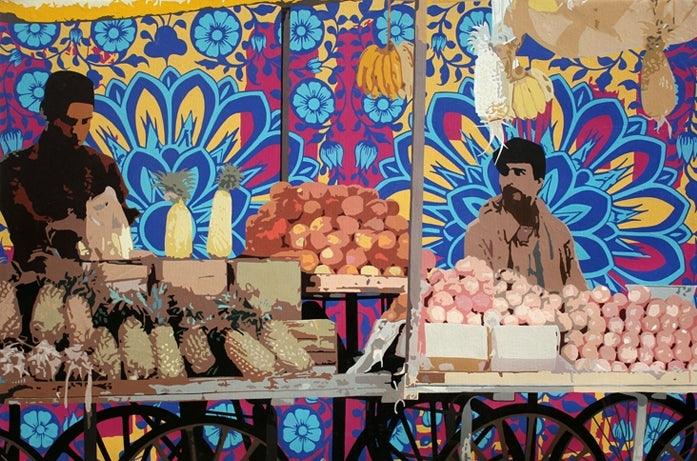 Figurative acrylic painting titled 'Untitled 46', 48x72 inches, by artist Sohan Jakhar on Canvas