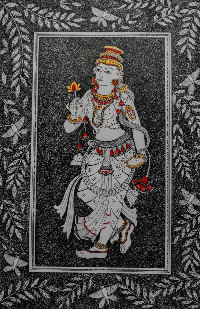 Religious mixed media drawing titled 'Untitled 5', 18x12 inches, by artist Dalip Chandolia on Paper