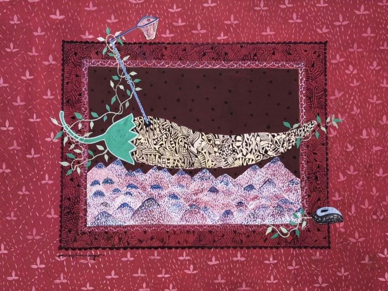 contemporary mixed media drawing titled 'Untitled 5', 10x14 inches, by artist Avijit Mukherjee on Paper