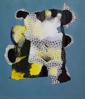 Abstract acrylic painting titled 'Untitled 5', 48x36 inches, by artist Huma Khan on Canvas