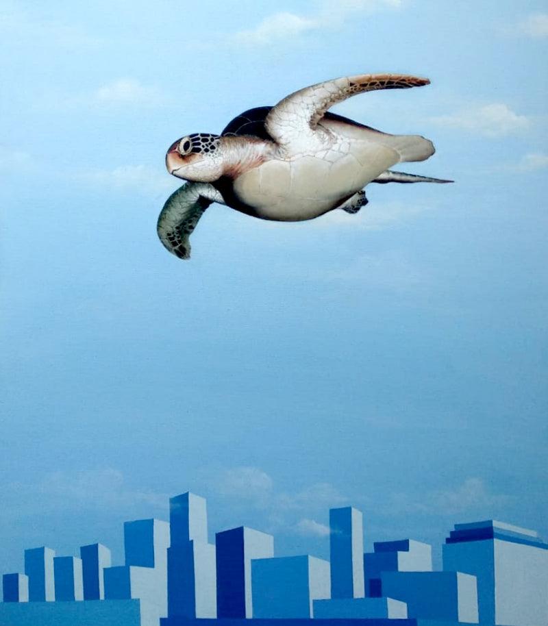 Fantasy acrylic painting titled 'Untitled 5', 48x42 inches, by artist Amit Kumar on Canvas