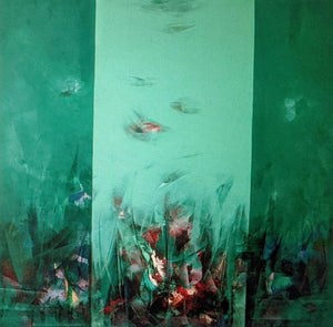 Abstract acrylic painting titled 'Untitled 5', 71x71 inches, by artist Vasant Sonavani on Canvas