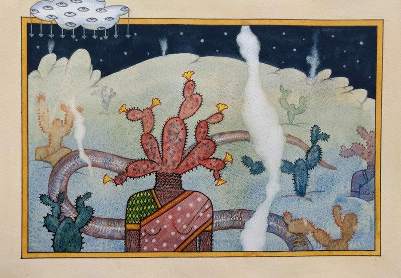 contemporary watercolor painting titled 'Untitled 5', 10x14 inches, by artist Sagar Kamble on Paper