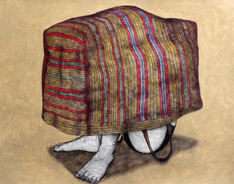 contemporary mixed media painting titled 'Untitled 5', 22x28 inches, by artist Avijit Dutta on Paper