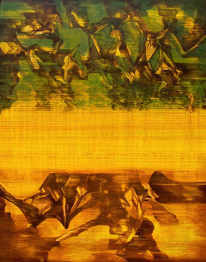 Abstract acrylic painting titled 'Untitled 5', 48x36 inches, by artist Chandan Bhowmick on Canvas