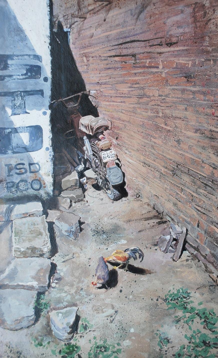 Landscape acrylic painting titled 'Untitled 5', 19x12 inches, by artist Rahul Shedbale on Paper