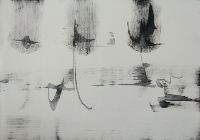 Abstract ink drawing titled 'Untitled 5', 9x12 inches, by artist Hemant Dhane on Paper