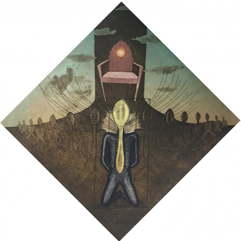 contemporary printmaking titled 'Untitled 5', 24x24 inches, by artist Prashant Kuwar on Paper