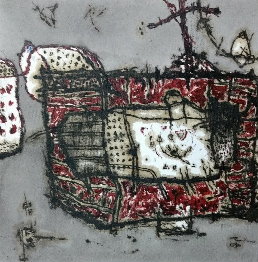 contemporary ink drawing titled 'Untitled 5', 12x10 inches, by artist Sagar Kamble on Canvas