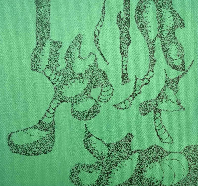 Abstract mixed media painting titled 'Untitled 5', 12x12 inches, by artist Trapti Porwal on Canvas