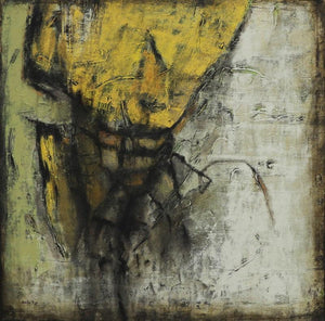 Abstract mixed media painting titled 'Untitled 5', 48x48 inches, by artist Anuja Paturkar on Canvas