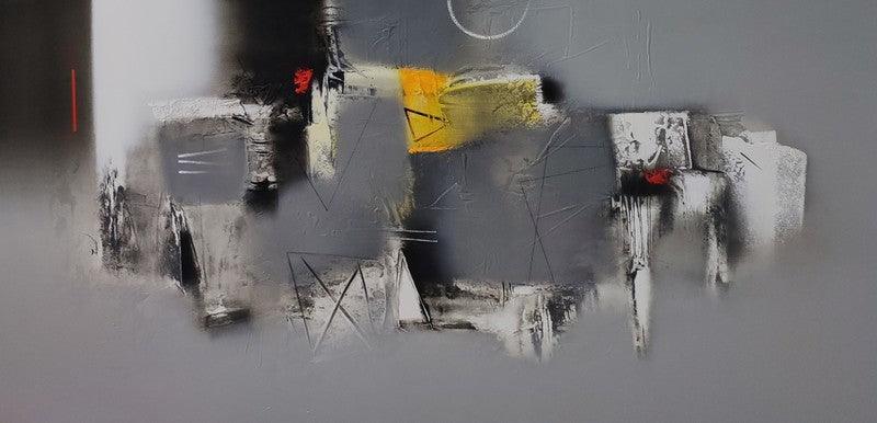 Abstract acrylic painting titled 'Untitled 5', 30x60 inches, by artist Paras Parmar on Canvas